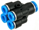 Rozgałęźnik wtykowy  8mm, czwórnik fi 4 mm