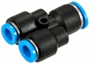 Trójnik pneumatyczny wtykowy typu Y 12mm 2x10mm